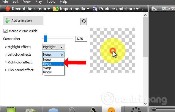change mouse cursor mac for video